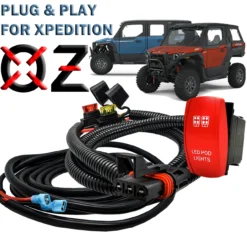 10' Pulse Power Bus Bar Plug Wire Harness With On/Off Red Rocker Switch For LED Pod Lights Compatible With 2024 Polaris XPEDITION XP ADV Ultimate Northstar Premium
