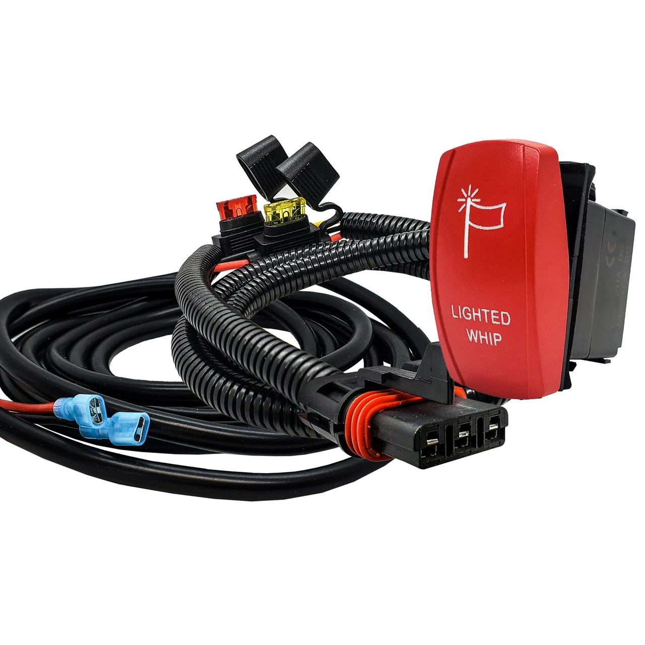 10ft. Pulse Power Bus Bar Plug Wire Harness With On/Off Red Rocker Switch For Whip Lights Compatible With 2024 Polaris XPEDITION XP ADV Ultimate Northstar Premium 2 10ft. Pulse Power Bus Bar Plug Wire Harness With On/Off Red Rocker Switch For Whip Lights Compatible With 2024 Polaris XPEDITION XP ADV Ultimate Northstar Premium - Image 2
