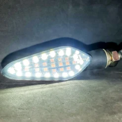 Motorcycle White Amber LED Running Light Turn Signal Dual Intensity Smoke Lens 12 Volts Universal Blinker -Oz C1 97113.1628809296