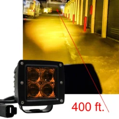 4D Series OZ-USA® 3" Amber Pod High Intensity LED Ditch Fog Lights Spot Beam Pattern Plug And Play Wire Harness Offroad -Oz C 36496.1670454202