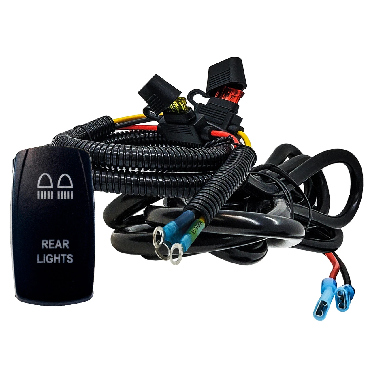 15 Ft. Power Busbar Distribution Block Wire Harness Kit With On/Off Rocker Switch For LED Rear Chase Lights Compatible With 2018-2023 Can-Am Maverick X3 Max RS Turbo RR Sport Trail Defender 4 15 Ft. Power Busbar Distribution Block Wire Harness Kit With On/Off Rocker Switch For LED Rear Chase Lights Compatible With 2018-2023 Can-Am Maverick X3 Max RS Turbo RR Sport Trail Defender - Image 4