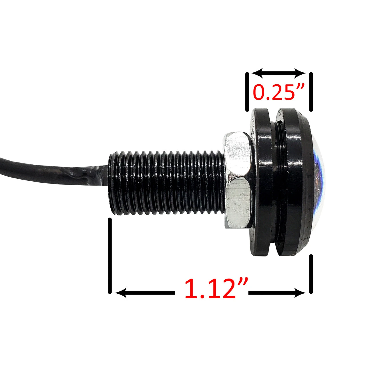 5/8 Inch Black 22mm Bolt Beam Green LED With 20ft. AWG #26 Wire 4 5/8 Inch Black 22mm Bolt Beam Green LED With 20ft. AWG #26 Wire - Image 4