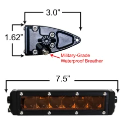 7 Inch Amber OZ-USA® UB Series 30W Ultra Bright High Output Single Row LED Light Bar Spot Beam -Oz D1 54169.1654727440