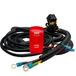 10ft. Power Busbar Wire Harness Kit With Dome Lights On/Off Red Rocker Switch Compatible With 2018-2023 Can-Am Maverick X3 Max RS Turbo RR Sport Trail Defender -Oz DOME 4 58078.1699751195