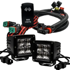 3" POD Side Lights Spot Beam With Power Bus Bar Dual DT Plug Wire Harness Kit Compatible With Pulse Power Busbar Polaris RZR Turbo Pro XP Ranger Crew 2018-2023 -Oz DT2 P3 36631.1688843366