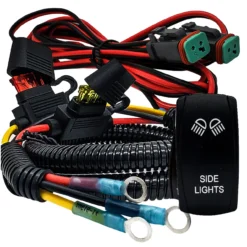 Power Bus Bar Distribution Block Dual Split DT Deutsch Plug Connector Wire Harness Kit For LED Side Lights Compatible With 2018-2023 Can-Am Maverick X3 Max RS Turbo RR Sport Trail Defender