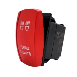Flood Lights On/Off Red Rocker Switch 4-Pin Laser Etched For UTV Polaris RZR XP Can-Am YXZ Trucks RV Marine Vessels -Oz FL 3 91782.1701303536