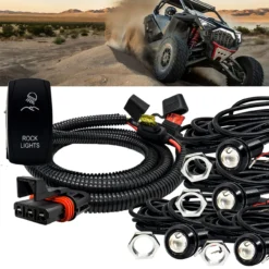 Green LED Rock Light Kit 5/8 Inch Bolt Beam Plug & Play Power Bus Bar Wire Harness Compatible With Polaris Pulse RZR Pro Ranger Crew XP 2018-2023 -Oz G2 18723.1690661664