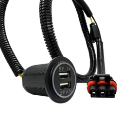 Dual USB Port Green LED With Power Bus Bar Plug Fast Charger Socket Power Outlet Compatible With Polaris RZR Pro Ranger Crew XP 2018-2023 -Oz G 49668.1676750616