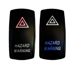 Hazard Lights On/Off Rocker Switch 4-Pin SPST Laser Etch Blue & Red LED Backlit For Polaris RZR Can-Am X3 Yamaha YXZ -Oz H 3 67207.1681169874