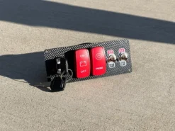 Keyed Carbon Fiber Ignition Switch Panel Engine Start Battery Cut On/Off Red Rocker With Aux Toggle Switch -Oz IMG 1013 74975.1695146845