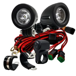 2" High Output Cree LED Trail Lights Spot Beam With Handlebar Clamps Wire Harness Kit For ATV Motorcycle E-Bikes