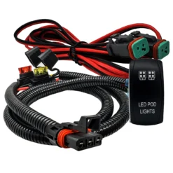 Power Bus Bar Plug Dual Split DT Deutsch Plug Connector Wire Harness Kit For POD Lights Compatible With Pulse Power Busbar Polaris RZR Pro Ranger Crew XP 2018-2023