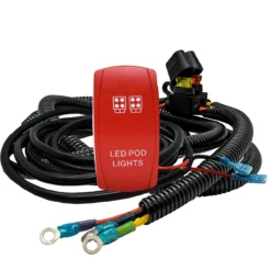 10ft. Power Busbar Wire Harness Kit With Pod Lights On/Off Red Rocker Switch Compatible With 2018-2023 Can-Am Maverick X3 Max RS Turbo RR Sport Trail Defender -Oz PL 4 70653.1700082811
