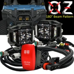 4" Pillar Mount 75W Side Emitting LED Pod Lights 180° Beam Pattern With Pulse Power Busbar Wire Kit Red Rocker Switch For Polaris XPEDITION RZR Turbo Pro Crew Ranger XP 2018-2024 -Oz PLS A3 83792.1701548969