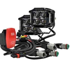 4" Pillar Mount 75W Side Emitting LED Pod Lights 180° Beam Pattern With Pulse Power Busbar Wire Kit Red Rocker Switch For Polaris XPEDITION RZR Turbo Pro Crew Ranger XP 2018-2024 -Oz PLS A5 24200.1701548975