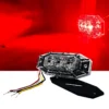 3" Compact Red 6-LED Strobe Light High Intensity Ultra-Slim Surface Mount Rear Chase Safety Warning Lights For Emergency Vehicles Utility Work Truck