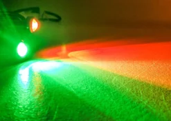 Red & Green LED Navigational Marine Bow Lights 5/8" Round 22mm Bolt Beam With 20 Ft. AWG #26 Wire Cable For Boats Pontoon Houseboats Fishing Vessels -Oz RG1 85189.1686699547