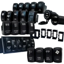 Amber On/Off Rocker Switch 5-Pin SPST OZ-USA® Laser Etch Blue LED Backlit Truck SUV Offroad Rzr Polaris RV UTV -Oz ROCKER AD 2 84222.1642035586