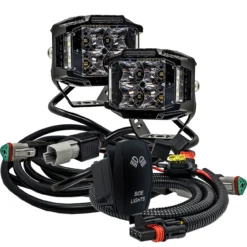 4" Pillar Mount 75W Side Emitting LED Lights 180° Beam Pattern With Pulse Power Busbar Wire Harness For Polaris XPEDITION RZR Turbo Pro Crew Ranger XP 2018-2024 -Oz SDL B2 03575.1701548040