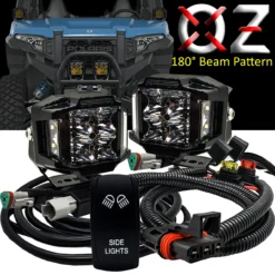 4" Pillar Mount 75W Side Emitting LED Lights 180° Beam Pattern With Pulse Power Busbar Wire Harness For Polaris XPEDITION RZR Turbo Pro Crew Ranger XP 2018-2024 -Oz SDL B3 75851.1701548033