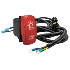 10ft. Power Busbar Wire Harness Kit With Strobe Lights On/Off Red Rocker Switch Compatible With 2018-2023 Can-Am Maverick X3 Max RS Turbo RR Sport Trail Defender -Oz STR 2 64165.1700091300