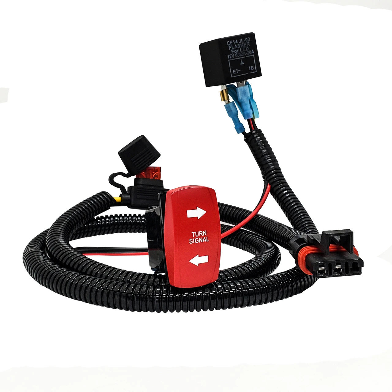 Turn Signal On/Off/On Red Rocker Switch With Pulse Power Busbar Plug Wire Harness Kit Compatible With 2024 Polaris XPEDITION XP ADV Ultimate Northstar Premium 2 Turn Signal On/Off/On Red Rocker Switch With Pulse Power Busbar Plug Wire Harness Kit Compatible With 2024 Polaris XPEDITION XP ADV Ultimate Northstar Premium - Image 2