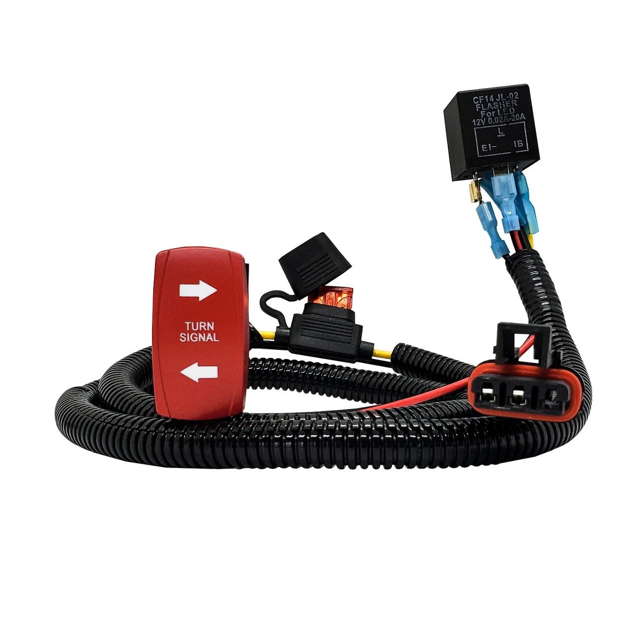 Turn Signal On/Off/On Red Rocker Switch With Pulse Power Busbar Plug Wire Harness Kit Compatible With 2024 Polaris XPEDITION XP ADV Ultimate Northstar Premium 3 Turn Signal On/Off/On Red Rocker Switch With Pulse Power Busbar Plug Wire Harness Kit Compatible With 2024 Polaris XPEDITION XP ADV Ultimate Northstar Premium - Image 3
