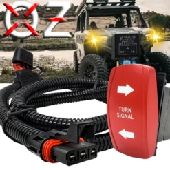 Turn Signal On/Off/On Red Rocker Switch With Pulse Power Busbar Plug Wire Harness Kit Compatible With 2024 Polaris XPEDITION XP ADV Ultimate Northstar Premium