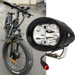 E-bike High Output White LED Headlight Compatible With Vamoose Mammoth Rad Power Bikes RadMini RadRover RadExpand RadRunner -Oz W7 80704.1676152337