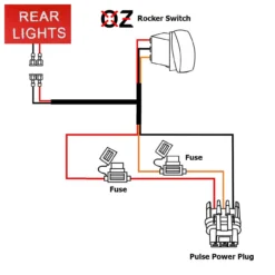 10' Pulse Power Bus Bar Plug Wire Harness Kit On/Off Red Rocker Switch For Rear Lights Compatible With 2024 Polaris XPEDITION XP ADV Ultimate Northstar Premium -Oz X 3 71551.1699128010