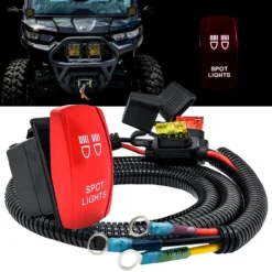 Spot Lights On/Off Red Rocker Switch With Power Distribution Block Wire Harness Compatible With 2018-2023 Can-Am Maverick X3 Max RS Turbo RR Sport Trail Defender -Oz X3 5 82513.1701479641