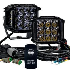 120W Bumper Lights 180° Beam Pattern Side Emitting LED With Power Busbar Wire Harness Kit Compatible With 2018-2023 Can-Am Maverick X3 Defender 10 120W Bumper Lights 180° Beam Pattern Side Emitting LED With Power Busbar Wire Harness Kit Compatible With 2018-2023 Can-Am Maverick X3 Defender -Oz X3 BLB 2b 75294.1701735119