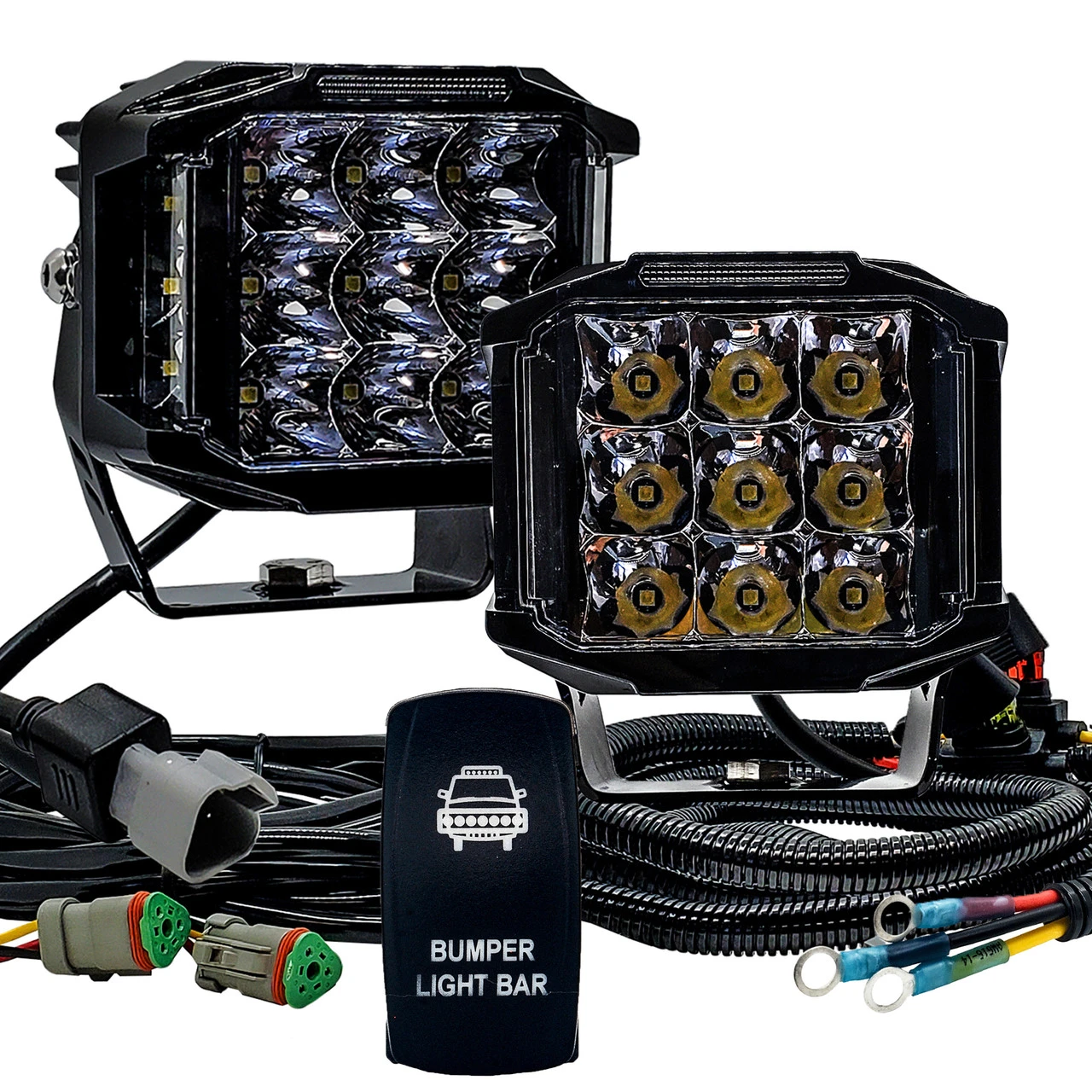 120W Bumper Lights 180° Beam Pattern Side Emitting LED With Power Busbar Wire Harness Kit Compatible With 2018-2023 Can-Am Maverick X3 Defender 3 120W Bumper Lights 180° Beam Pattern Side Emitting LED With Power Busbar Wire Harness Kit Compatible With 2018-2023 Can-Am Maverick X3 Defender - Image 3