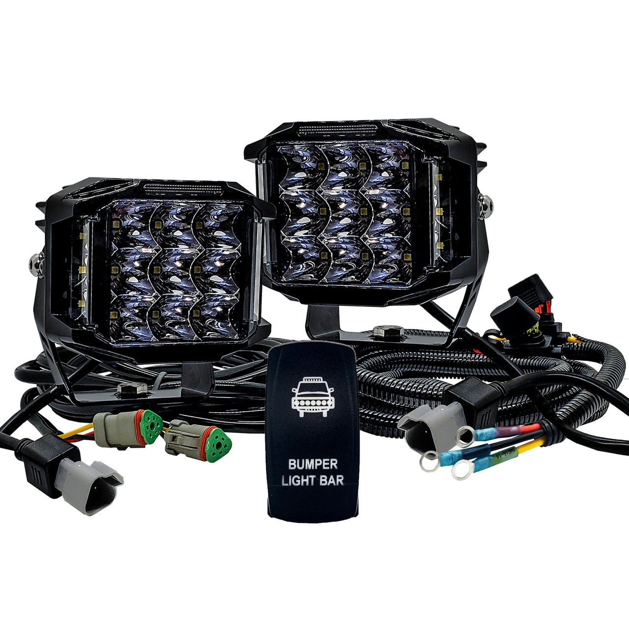 120W Bumper Lights 180° Beam Pattern Side Emitting LED With Power Busbar Wire Harness Kit Compatible With 2018-2023 Can-Am Maverick X3 Defender 8 120W Bumper Lights 180° Beam Pattern Side Emitting LED With Power Busbar Wire Harness Kit Compatible With 2018-2023 Can-Am Maverick X3 Defender - Image 8
