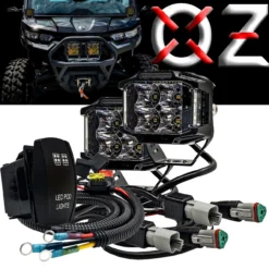 75W Side Emitting LED Pod Lights 180° Beam Pattern With Power Busbar Wire Kit Compatible With 2018-2023 Can-Am Maverick X3 Defender