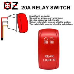 10ft. Power Bus Bar Distribution Block 3-Wire Harness Kit Red Rocker Switch For Dual Function Rear Lights Compatible With 2018-2023 Can-Am Maverick X3 Max RS Turbo RR Sport Trail Defender -Oz X3 RL 5 84260.1702595015