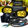 4" Oval Fluorescent Yellow LED Side Lights With Power Busbar Wire Harness Kit Compatible With 2018-2023 Can-Am Maverick X3 Max RS Turbo RR Sport Trail Defender