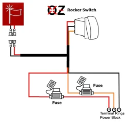 Lighted Whip On/Off Red Rocker Switch With Power Distribution Block Wire Harness Compatible With 2018-2023 Can-Am Maverick X3 Max RS Turbo RR Sport Trail Defender -Oz X3 Wire LW 02049.1693088448