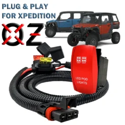 6' Pulse Power Bus Bar Plug Wire Harness With On/Off Red Rocker Switch For LED Pod Lights Compatible With 2024 Polaris XPEDITION XP ADV Ultimate Northstar Premium -Oz XP 1 17029.1698712814