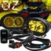 4" Oval Fluorescent Yellow LED Side Lights With Pulse Power Busbar Wire Harness Kit Compatible With Pulse Power Busbar Polaris RZR Turbo Pro XP Ranger Crew 2018-2023
