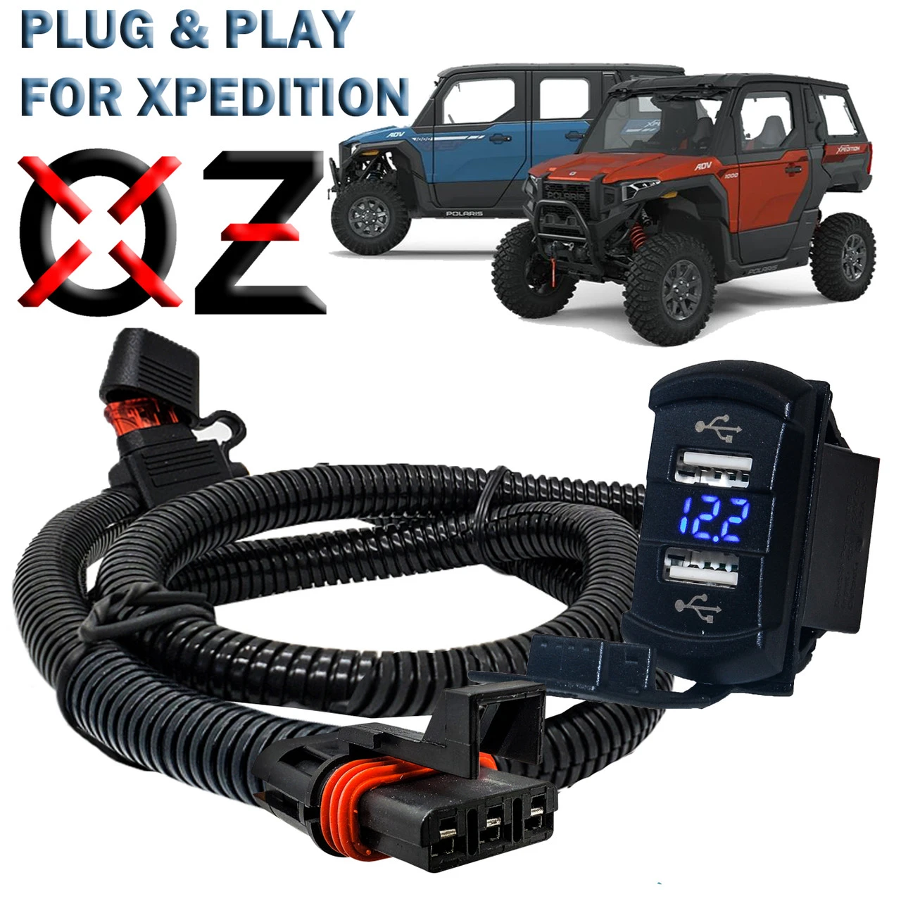 6 Ft. Pulse Power Bus Bar Plug With Dual USB Port Digital Voltage Meter Compatible With 2024 Polaris XPEDITION XP ADV Ultimate Northstar Premium 1 6 Ft. Pulse Power Bus Bar Plug With Dual USB Port Digital Voltage Meter Compatible With 2024 Polaris XPEDITION XP ADV Ultimate Northstar Premium