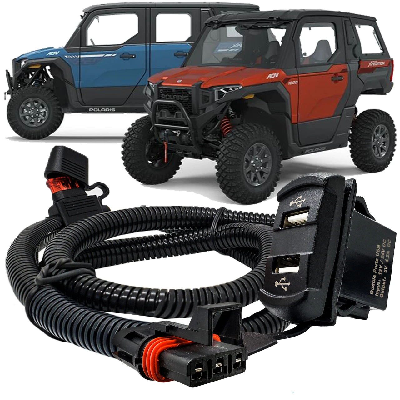 6 Ft. Pulse Power Bus Bar Plug With Dual USB Port Digital Voltage Meter Compatible With 2024 Polaris XPEDITION XP ADV Ultimate Northstar Premium 2 6 Ft. Pulse Power Bus Bar Plug With Dual USB Port Digital Voltage Meter Compatible With 2024 Polaris XPEDITION XP ADV Ultimate Northstar Premium - Image 2