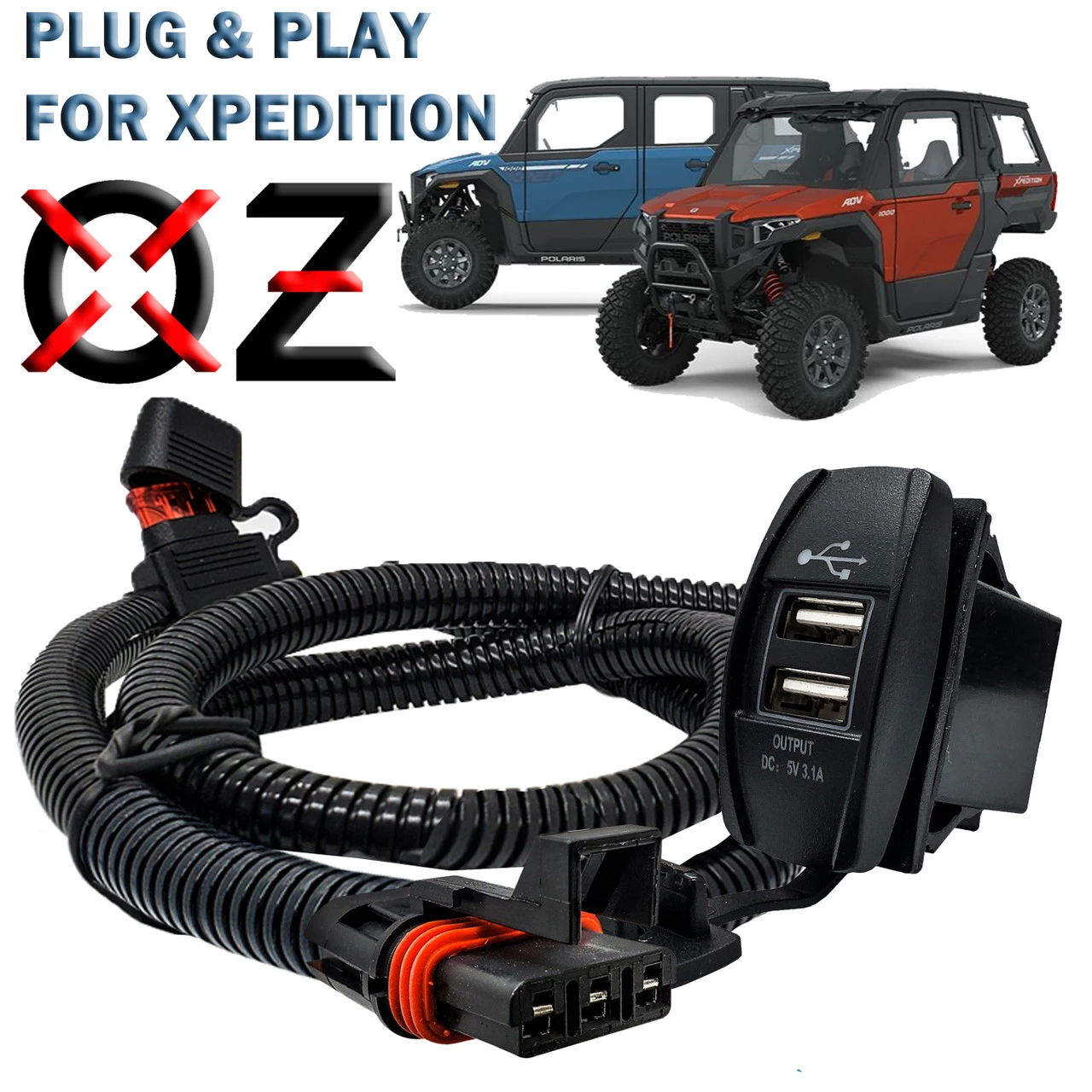 6ft. Power Bus Bar Plug Wire With Dual USB Port 2024 Polaris XPEDITION XP ADV Ultimate Northstar Premium 1 6ft. Power Bus Bar Plug Wire With Dual USB Port 2024 Polaris XPEDITION XP ADV Ultimate Northstar Premium