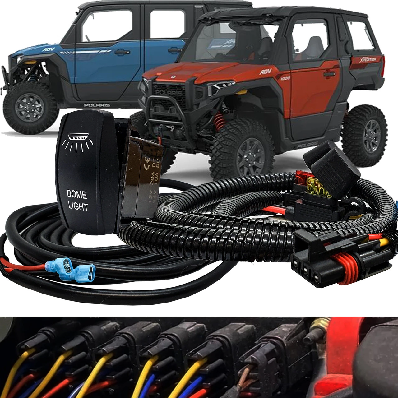 10ft. Pulse Power Bus Bar Plug Wire Harness Kit On/Off Rocker Switch For Dome Lights Bar Compatible With 2024 Polaris XPEDITION XP ADV Ultimate Northstar Premium 7 10ft. Pulse Power Bus Bar Plug Wire Harness Kit On/Off Rocker Switch For Dome Lights Bar Compatible With 2024 Polaris XPEDITION XP ADV Ultimate Northstar Premium - Image 7