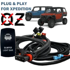 10ft. Pulse Power Bus Bar Plug & Play Wire Harness With On/Off Rocker Switch For Bumper Light Bar Compatible With 2024 Polaris XPEDITION XP ADV Ultimate Northstar Premium