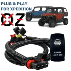 Pulse Power Bus Bar Plug & Play Wire Harness With On/Off Rocker Switch For Bumper Light Bar Compatible With 2024 Polaris XPEDITION XP ADV Ultimate Northstar Premium