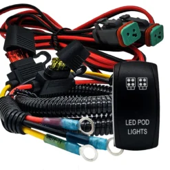 Power Bus Bar Distribution Block Dual DT Deutsch Plug Wire Harness Kit For POD Lights Compatible With 2018-2023 Can-Am Maverick X3 Max RS Turbo RR Sport Trail Defender