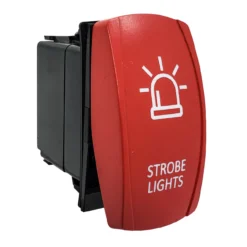 Strobe Lights On/Off Rocker Switch 4-Pin Laser Etch Red Plate For UTV Polaris RZR XP Can-Am YXZ Trucks RV Marine Vessels -Oz a4 50520.1686420966