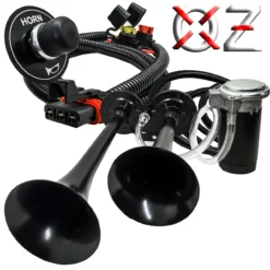 Air Horn Dual Trumpet With Floor-Mount Switch Power Bus Bar Plug Wiring Harness Kit Compatible With Polaris Pulse Power Bus Bar RZR Pro Ranger Crew XP 2018-2023 -Oz b2 18651.1694283477